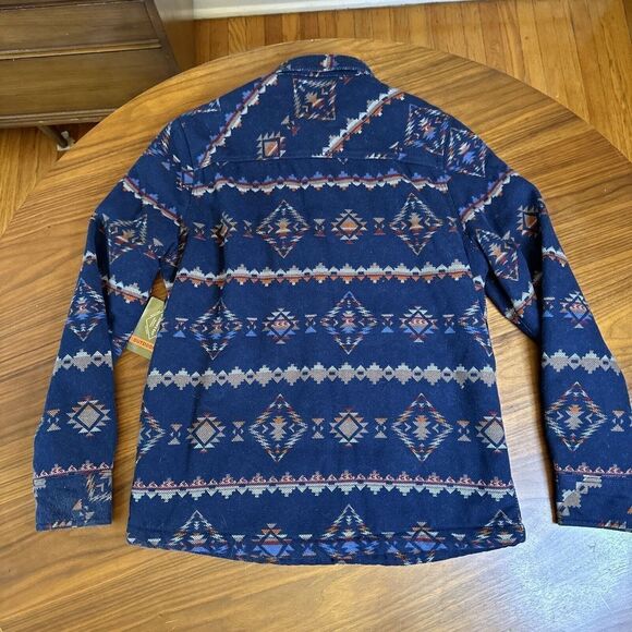 NWT St. John's Bay Men's Jacket Aztec Navajo Small Sherpa Navy Red Orange Brown - Picture 7 of 7